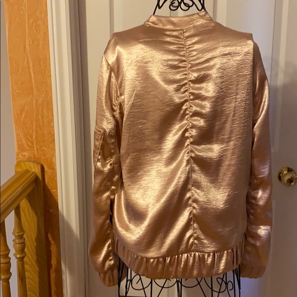 Pink Satin Bomber Jacket - Picture 3 of 4